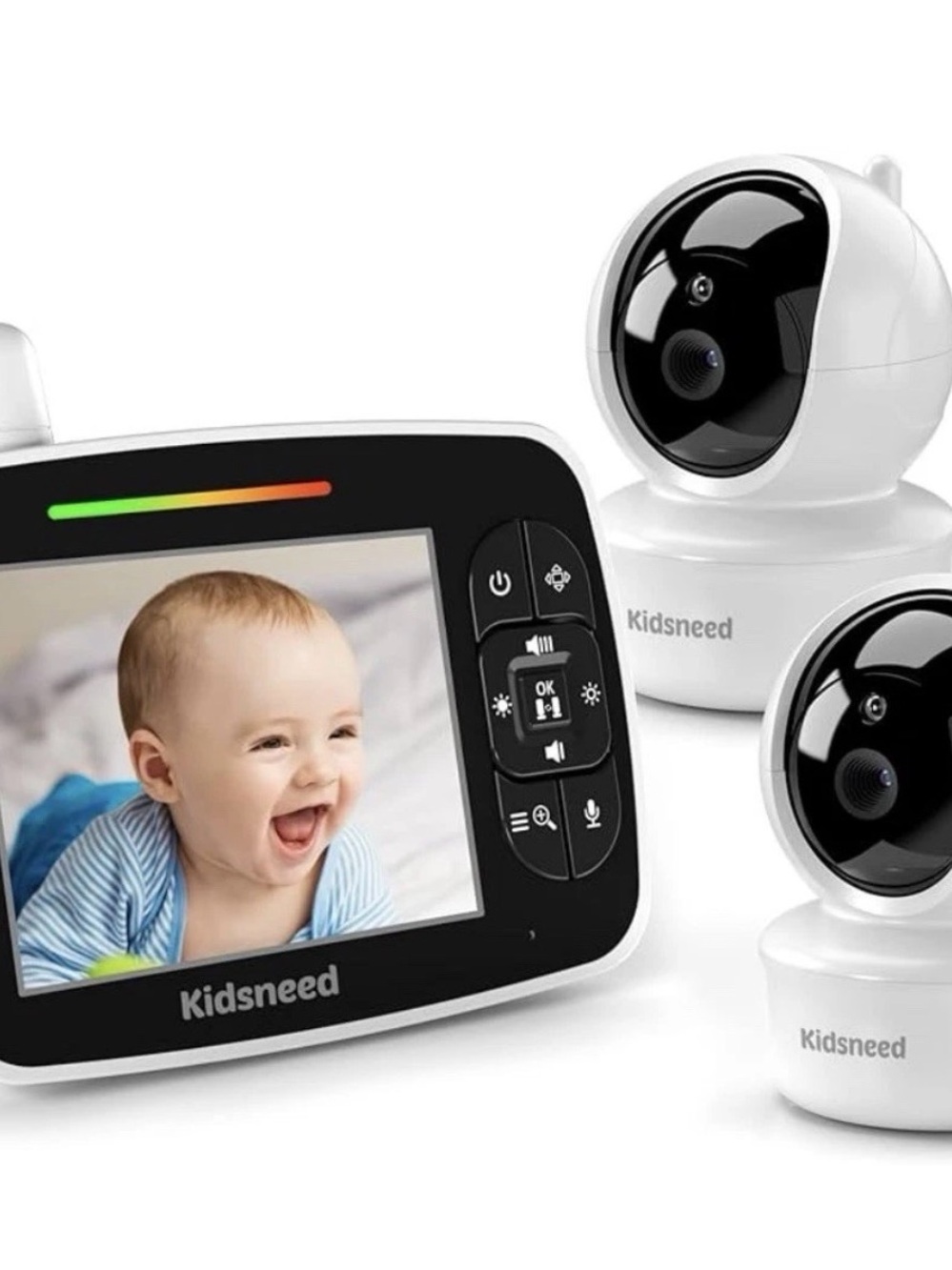 Kidsneed Baby Monitor Video (white) with Dual Cameras and Color Display